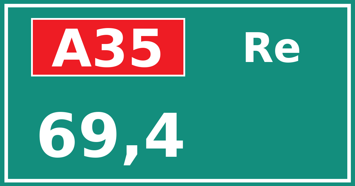 Hectometerbord A35 69,4 zijde Re