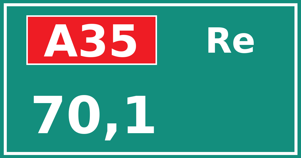 Hectometerbord A35 70,1 zijde Re