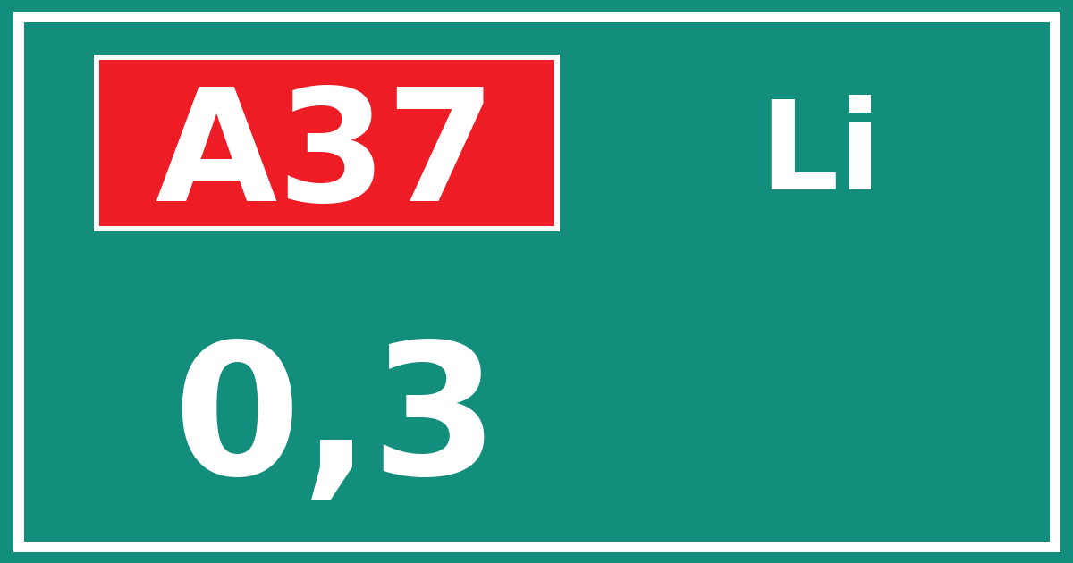 Hectometerbord A37 0,3 zijde Li