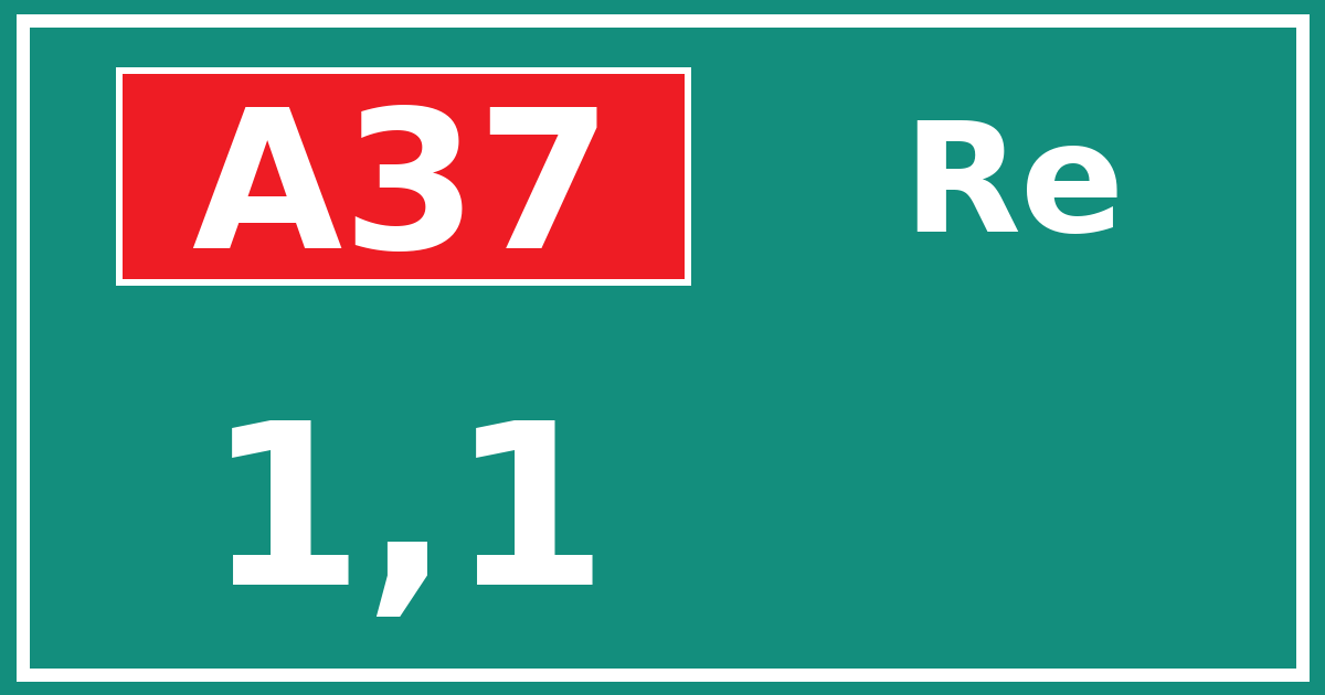 Hectometerbord A37 1,1 zijde Re