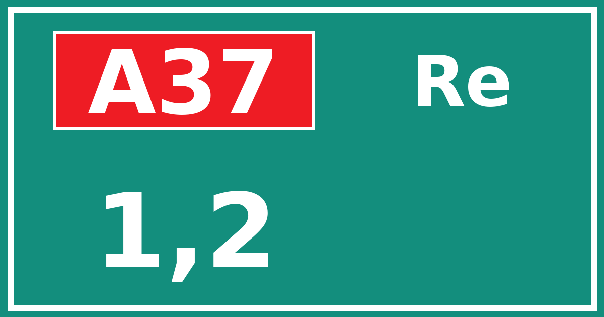 Hectometerbord A37 1,2 zijde Re