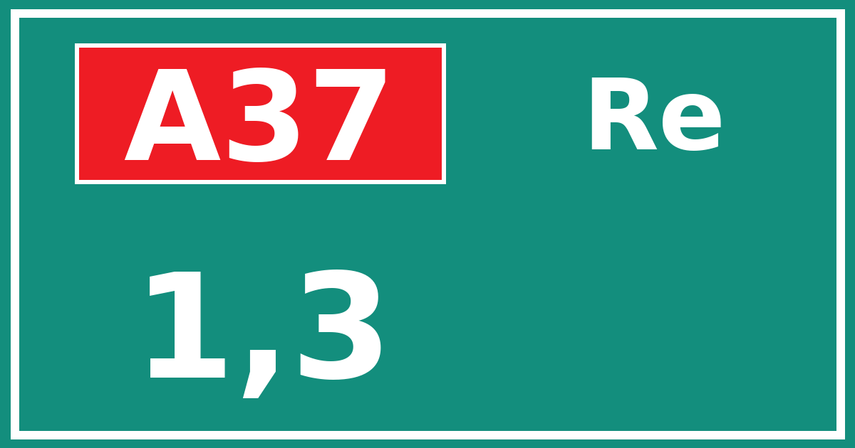 Hectometerbord A37 1,3 zijde Re