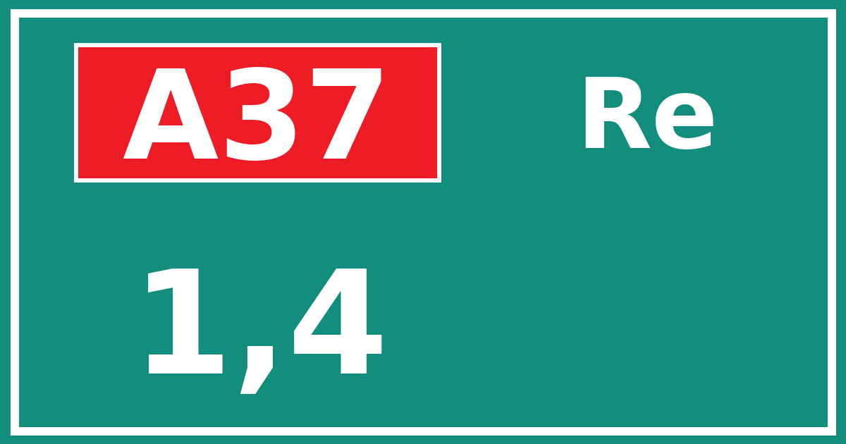 Hectometerbord A37 1,4 zijde Re