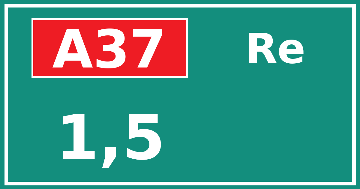 Hectometerbord A37 1,5 zijde Re