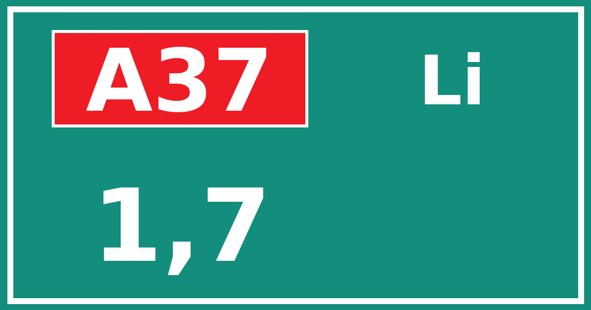 Hectometerbord A37 1,7 zijde Li