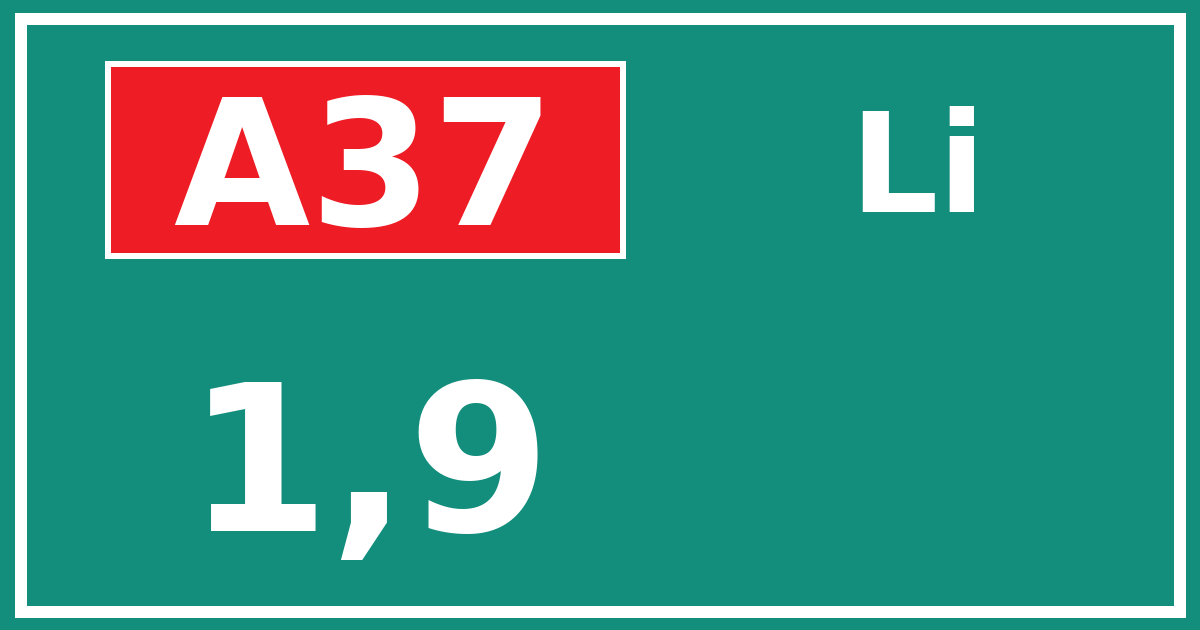 Hectometerbord A37 1,9 zijde Li