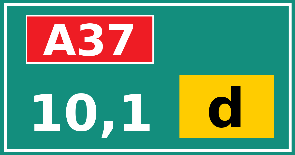 Hectometerbord A37 10,1 letter d