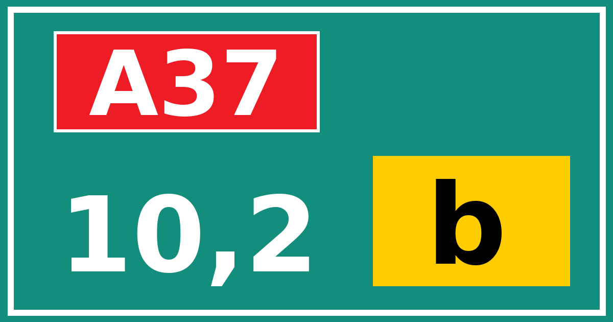 Hectometerbord A37 10,2 letter b