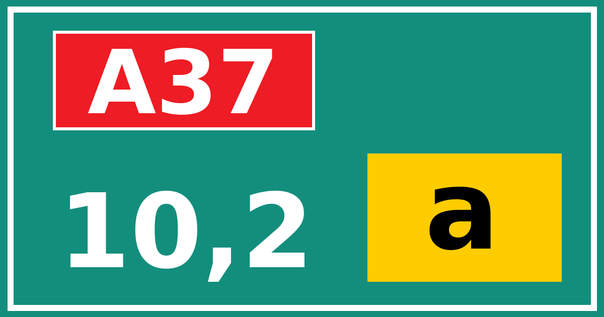 Hectometerbord A37 10,2 letter a