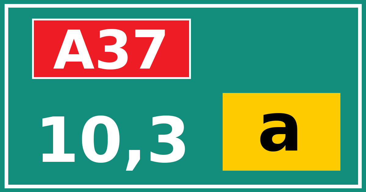 Hectometerbord A37 10,3 letter a
