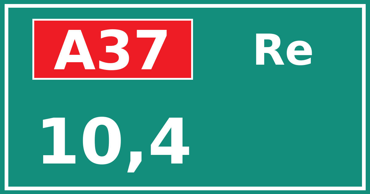 Hectometerbord A37 10,4 zijde Re
