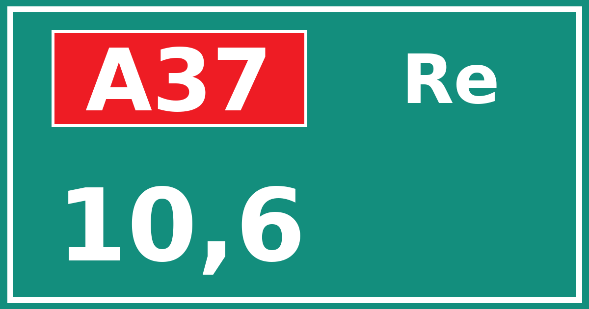Hectometerbord A37 10,6 zijde Re