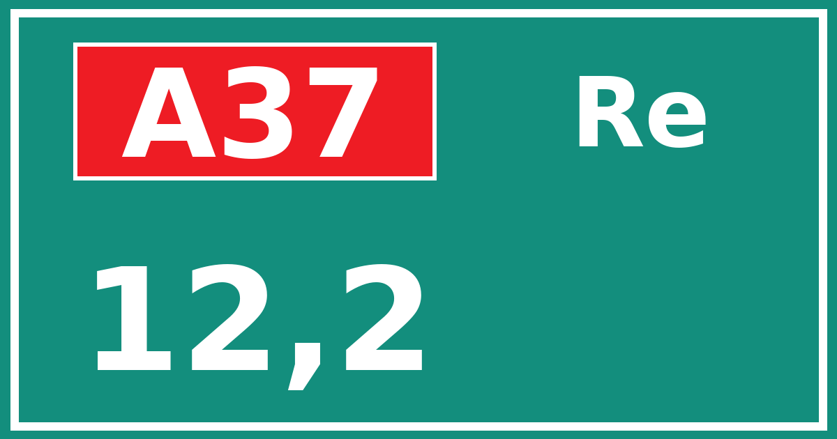 Hectometerbord A37 12,2 zijde Re