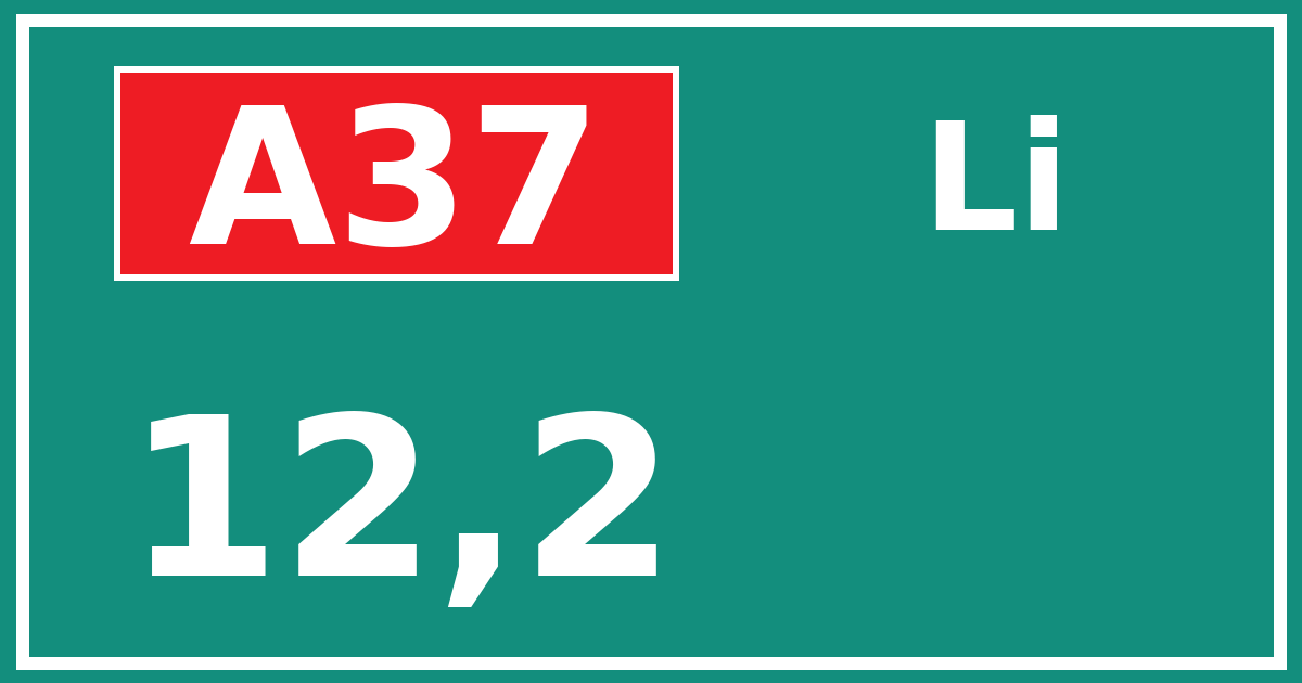 Hectometerbord A37 12,2 zijde Li