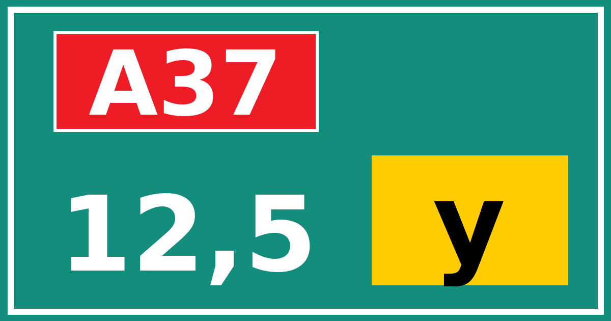 Hectometerbord A37 12,5 letter y