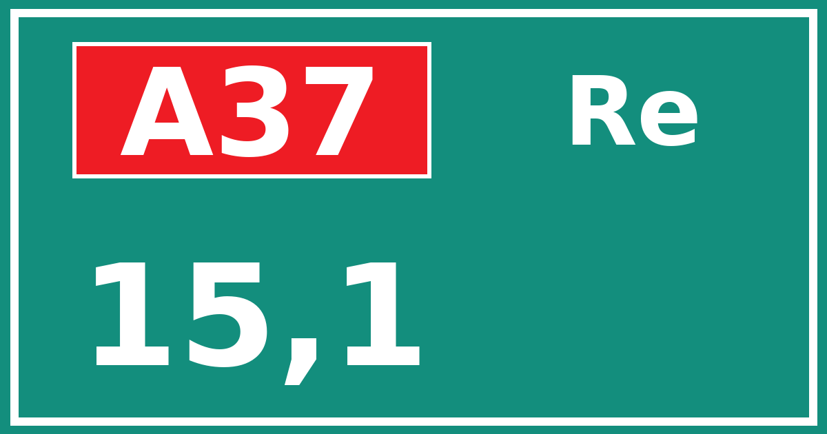 Hectometerbord A37 15,1 zijde Re