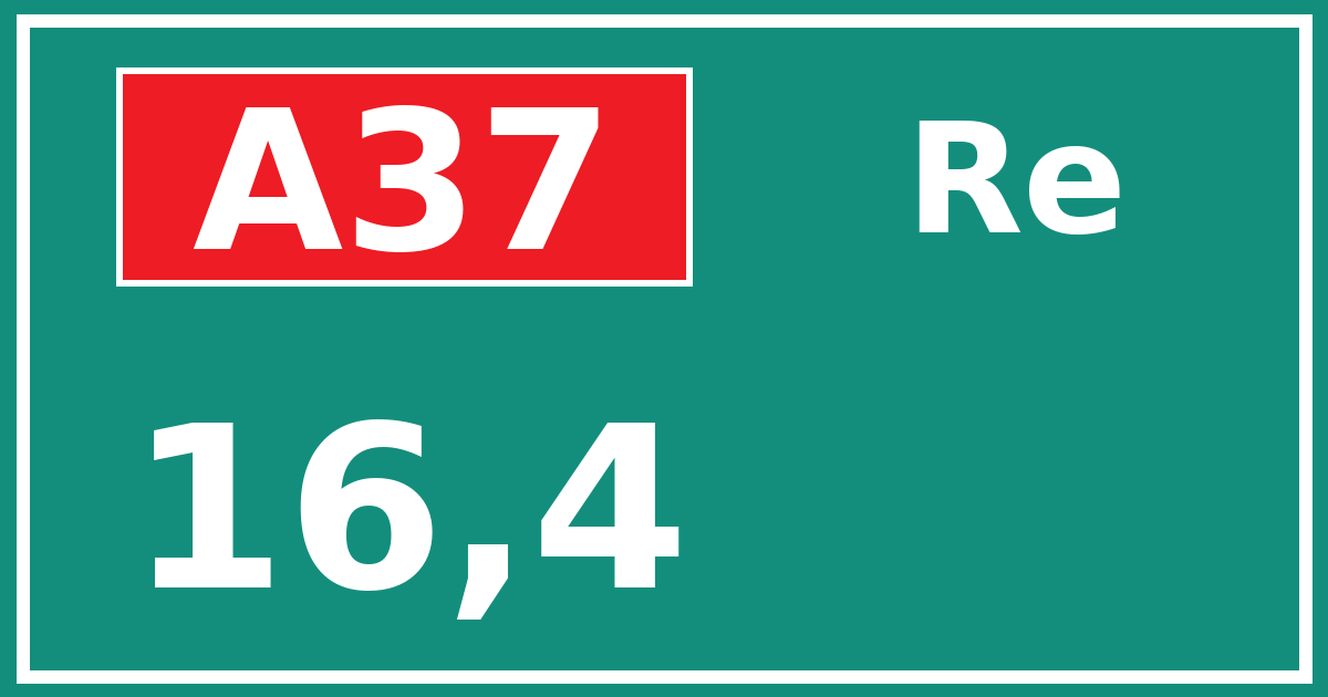 Hectometerbord A37 16,4 zijde Re
