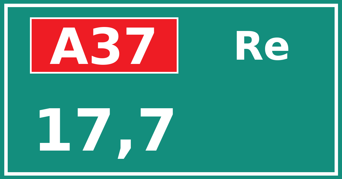 Hectometerbord A37 17,7 zijde Re