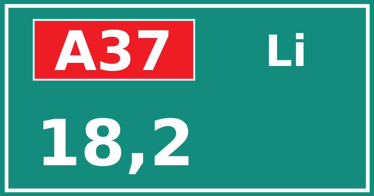 Hectometerbord A37 18,2 zijde Li