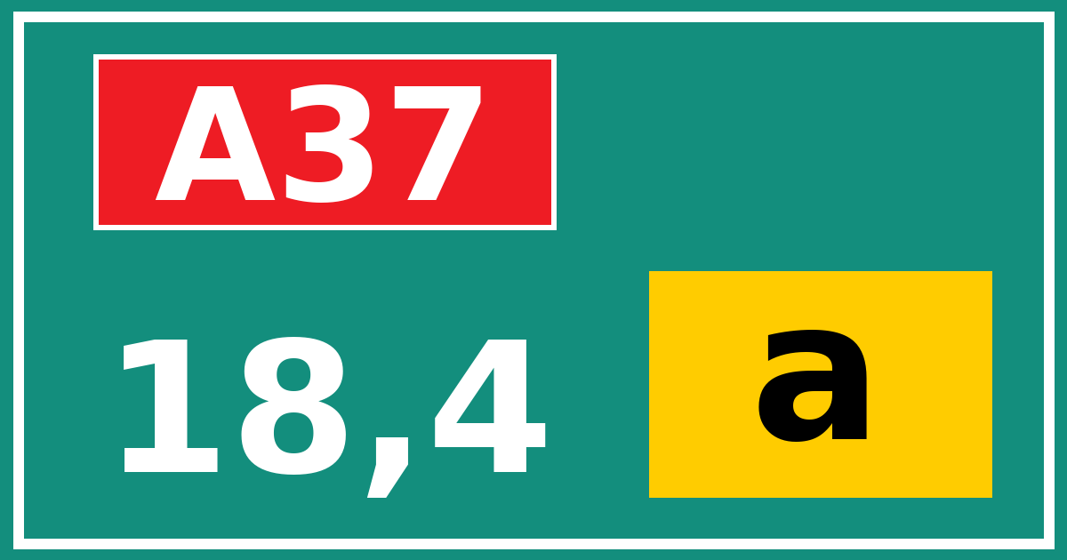 Hectometerbord A37 18,4 letter a