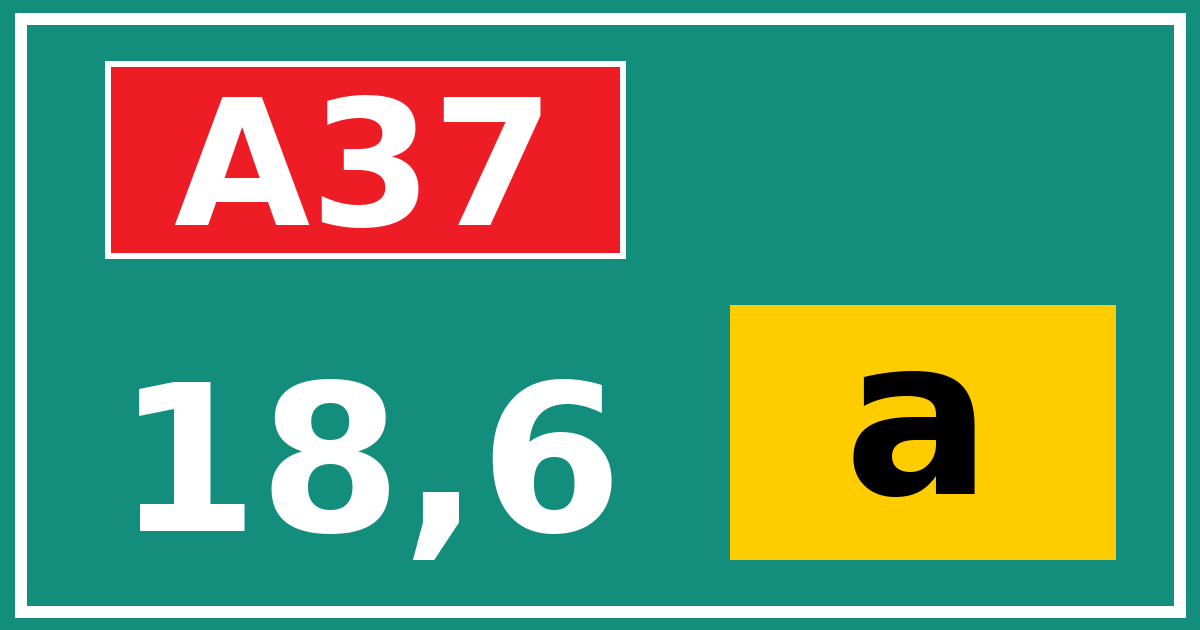 Hectometerbord A37 18,6 letter a