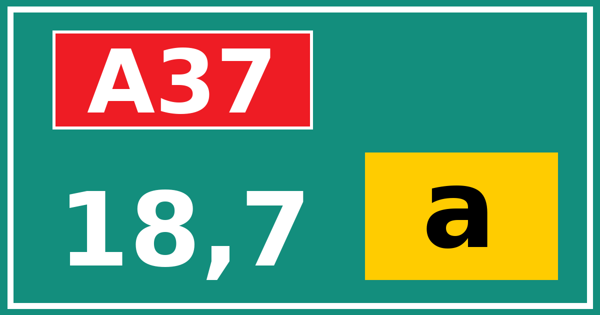 Hectometerbord A37 18,7 letter a