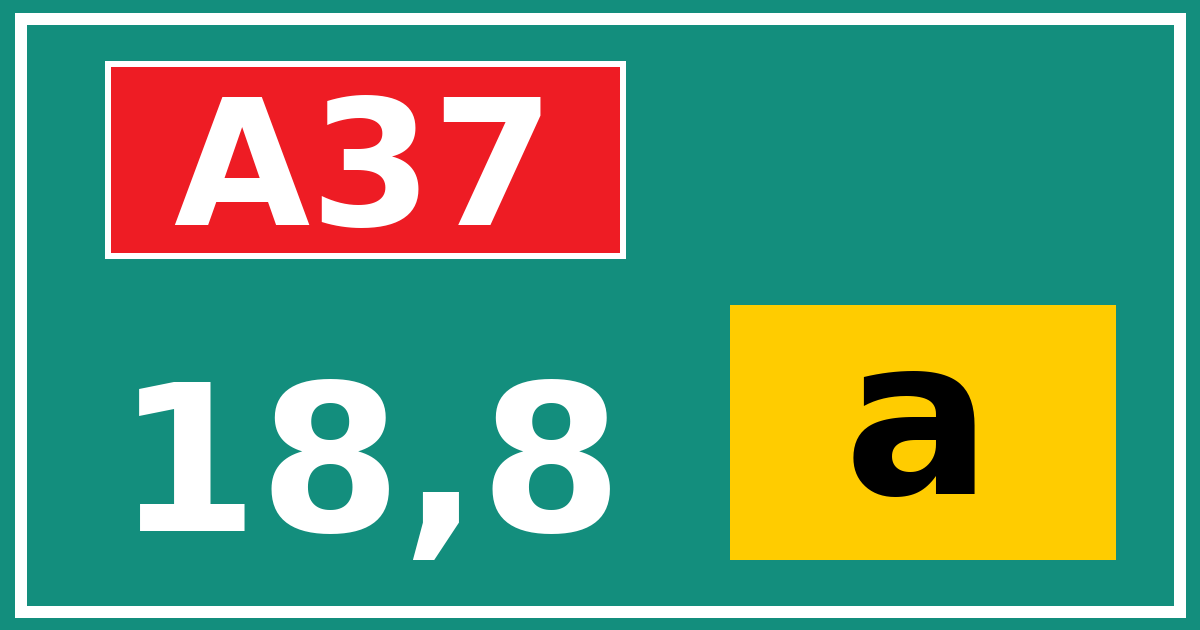 Hectometerbord A37 18,8 letter a