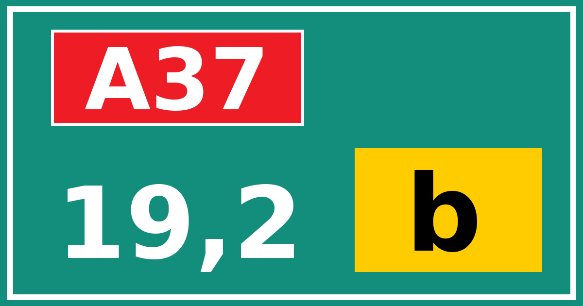 Hectometerbord A37 19,2 letter b