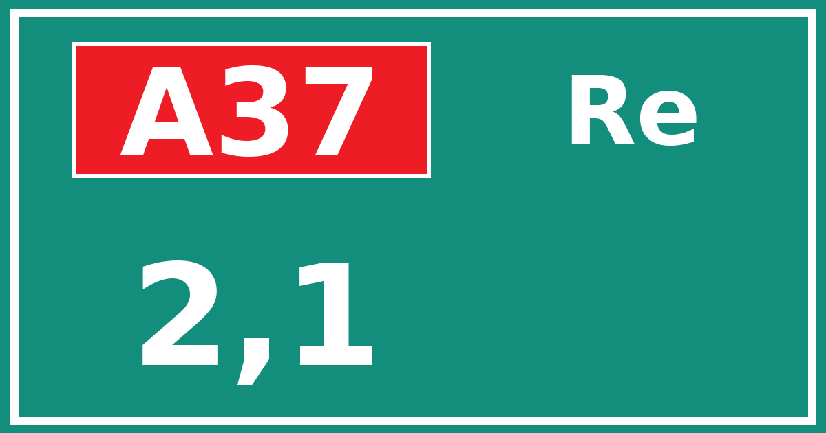Hectometerbord A37 2,1 zijde Re