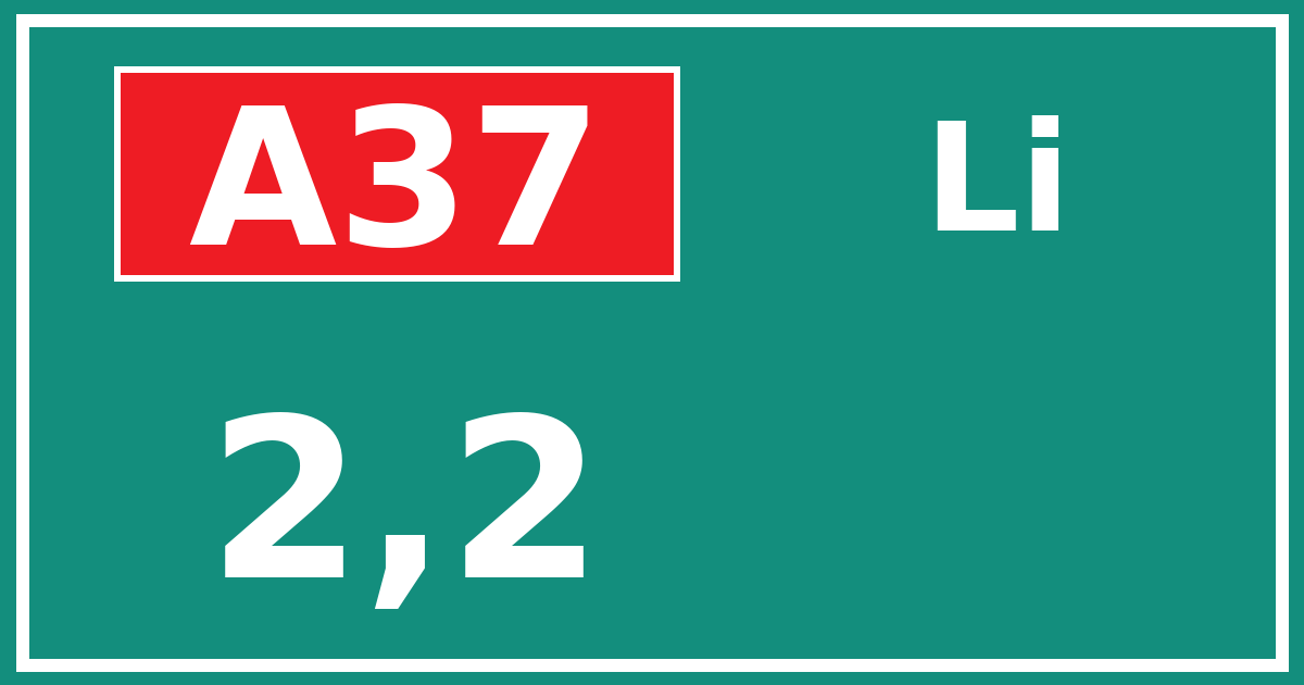 Hectometerbord A37 2,2 zijde Li