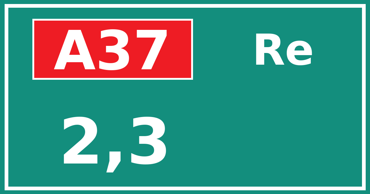 Hectometerbord A37 2,3 zijde Re
