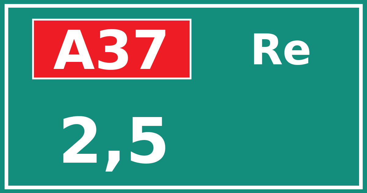 Hectometerbord A37 2,5 zijde Re