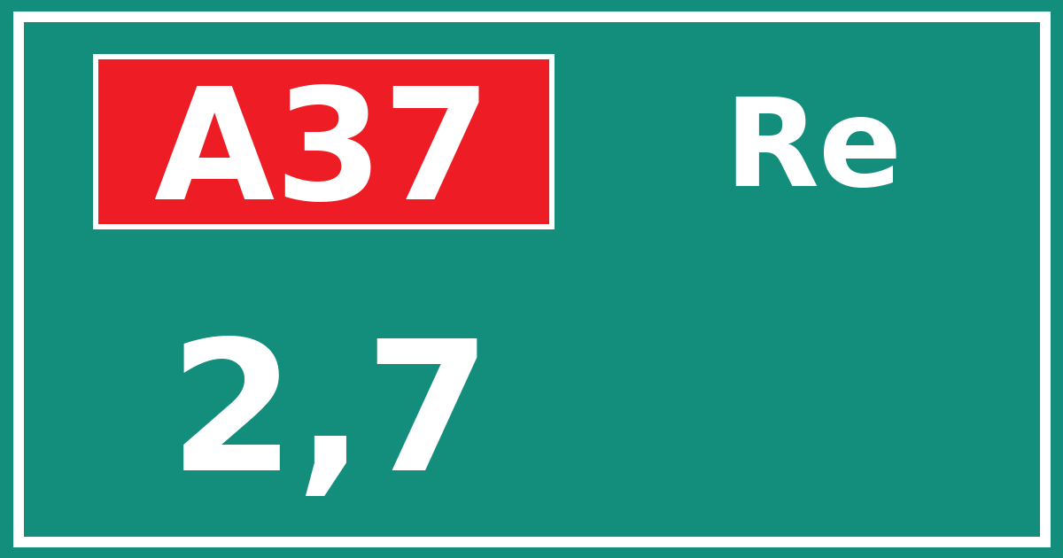 Hectometerbord A37 2,7 zijde Re