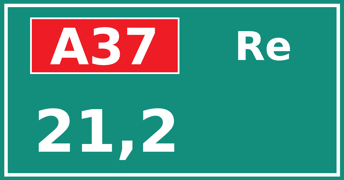 Hectometerbord A37 21,2 zijde Re