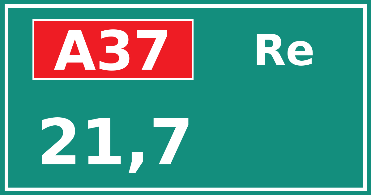 Hectometerbord A37 21,7 zijde Re