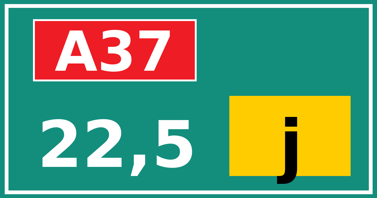 Hectometerbord A37 22,5 letter j