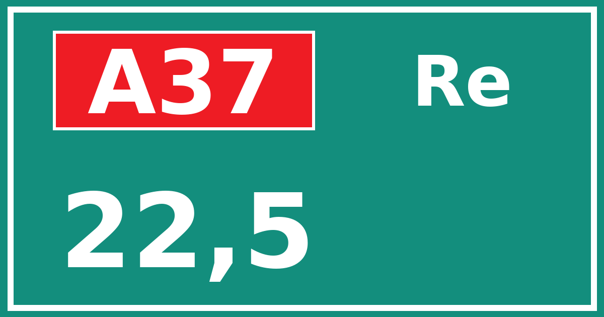 Hectometerbord A37 22,5 zijde Re