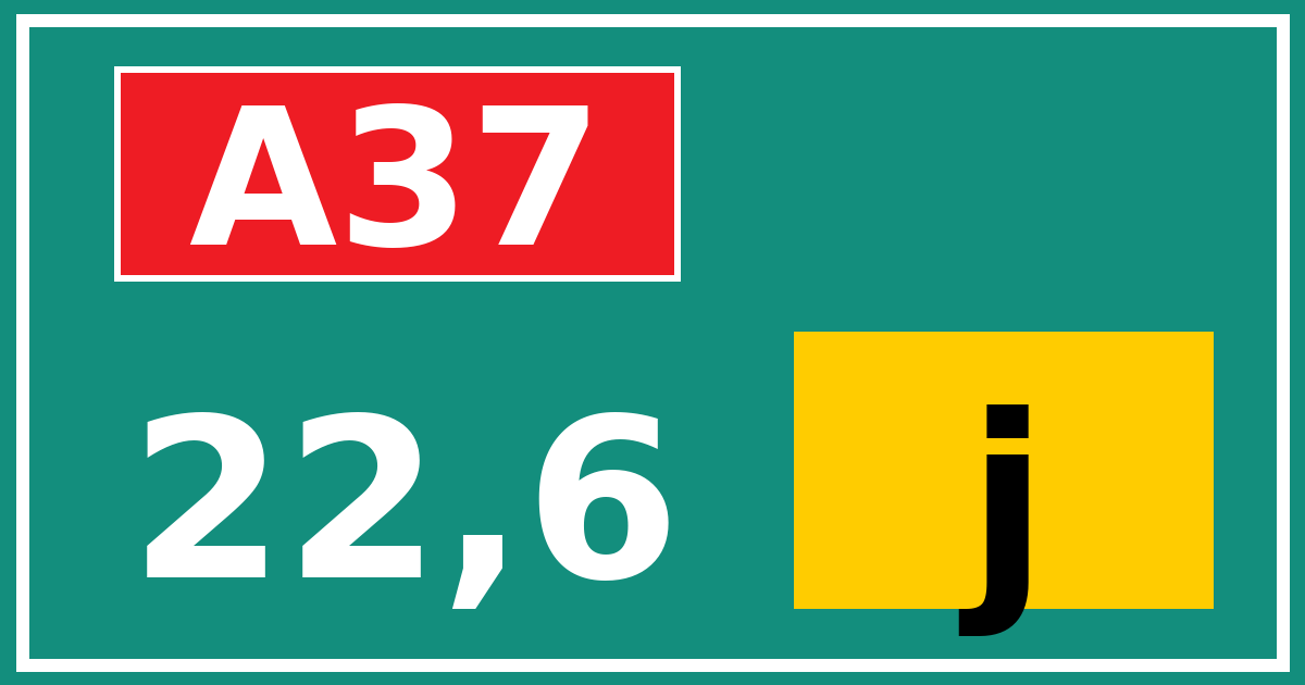 Hectometerbord A37 22,6 letter j