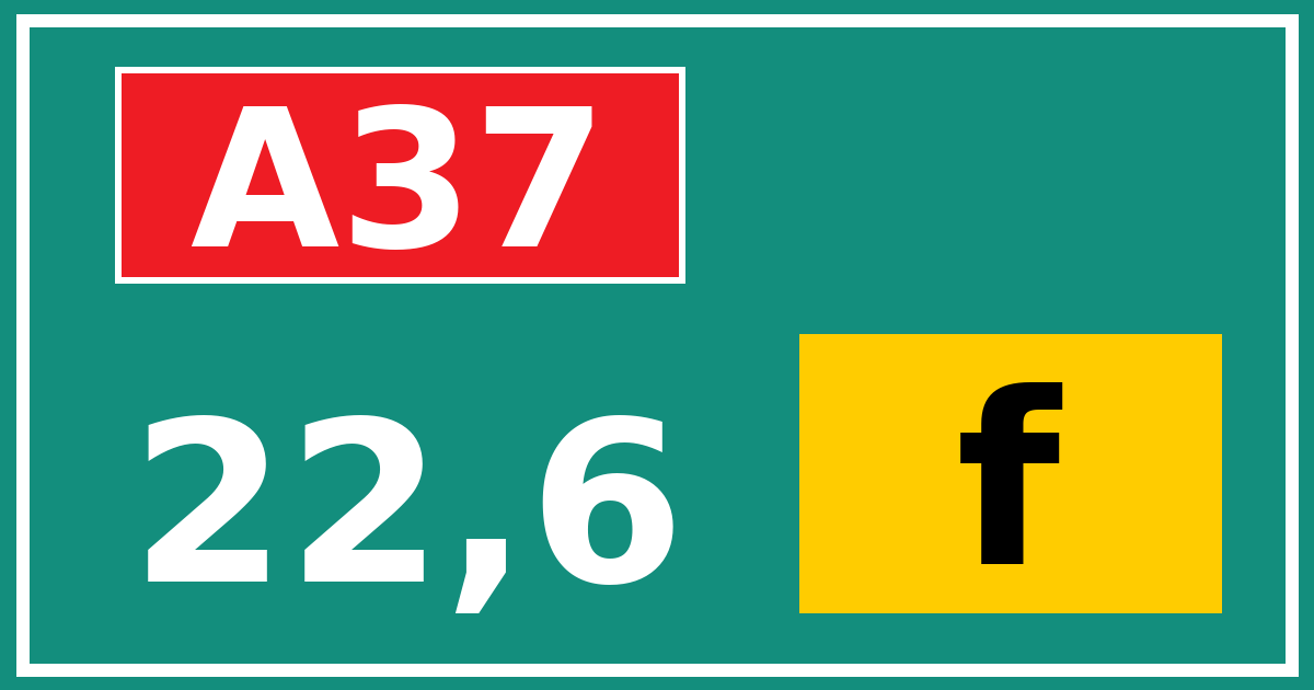 Hectometerbord A37 22,6 letter f