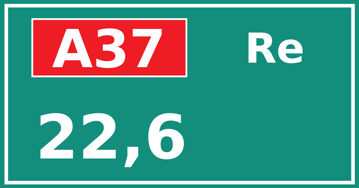 Hectometerbord A37 22,6 zijde Re