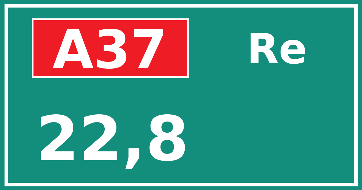 Hectometerbord A37 22,8 zijde Re