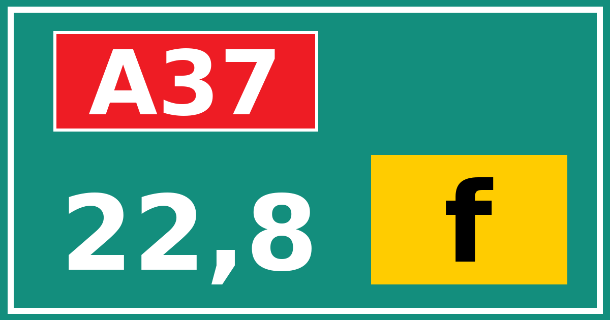 Hectometerbord A37 22,8 letter f