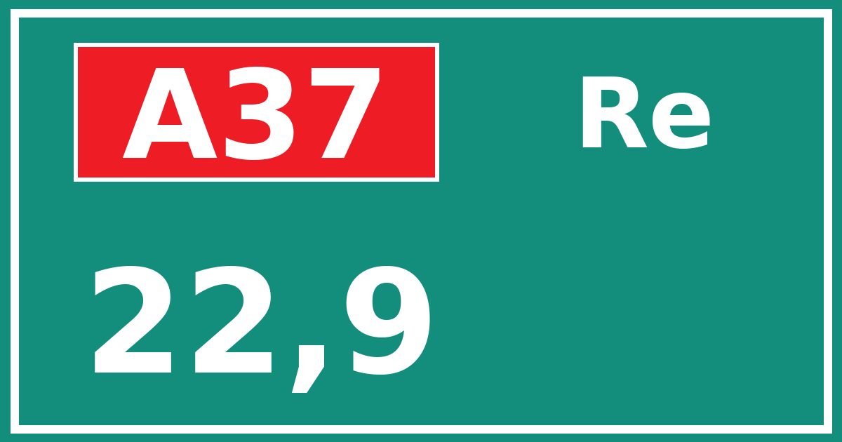 Hectometerbord A37 22,9 zijde Re
