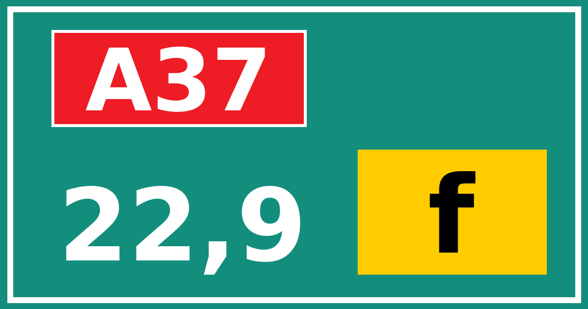 Hectometerbord A37 22,9 letter f