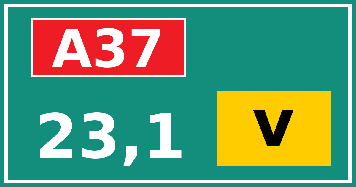 Hectometerbord A37 23,1 letter v