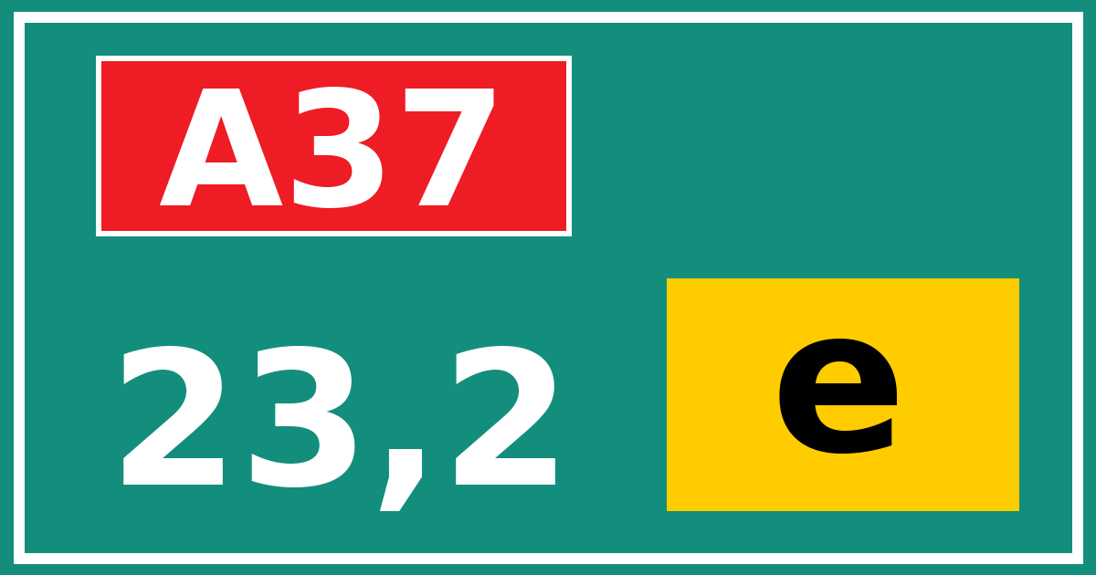 Hectometerbord A37 23,2 letter e
