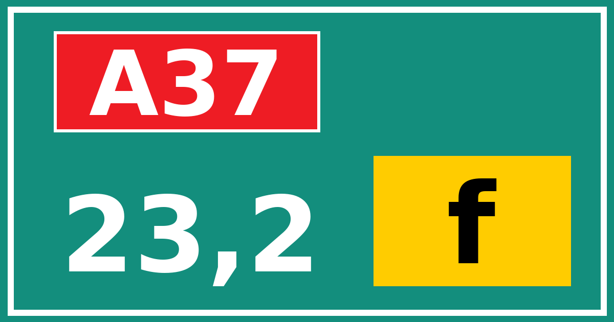 Hectometerbord A37 23,2 letter f
