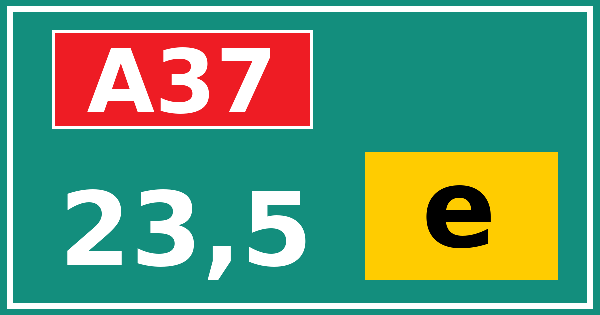 Hectometerbord A37 23,5 letter e