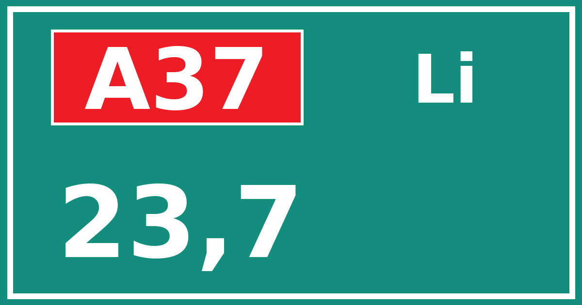 Hectometerbord A37 23,7 zijde Li