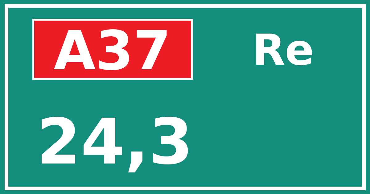 Hectometerbord A37 24,3 zijde Re